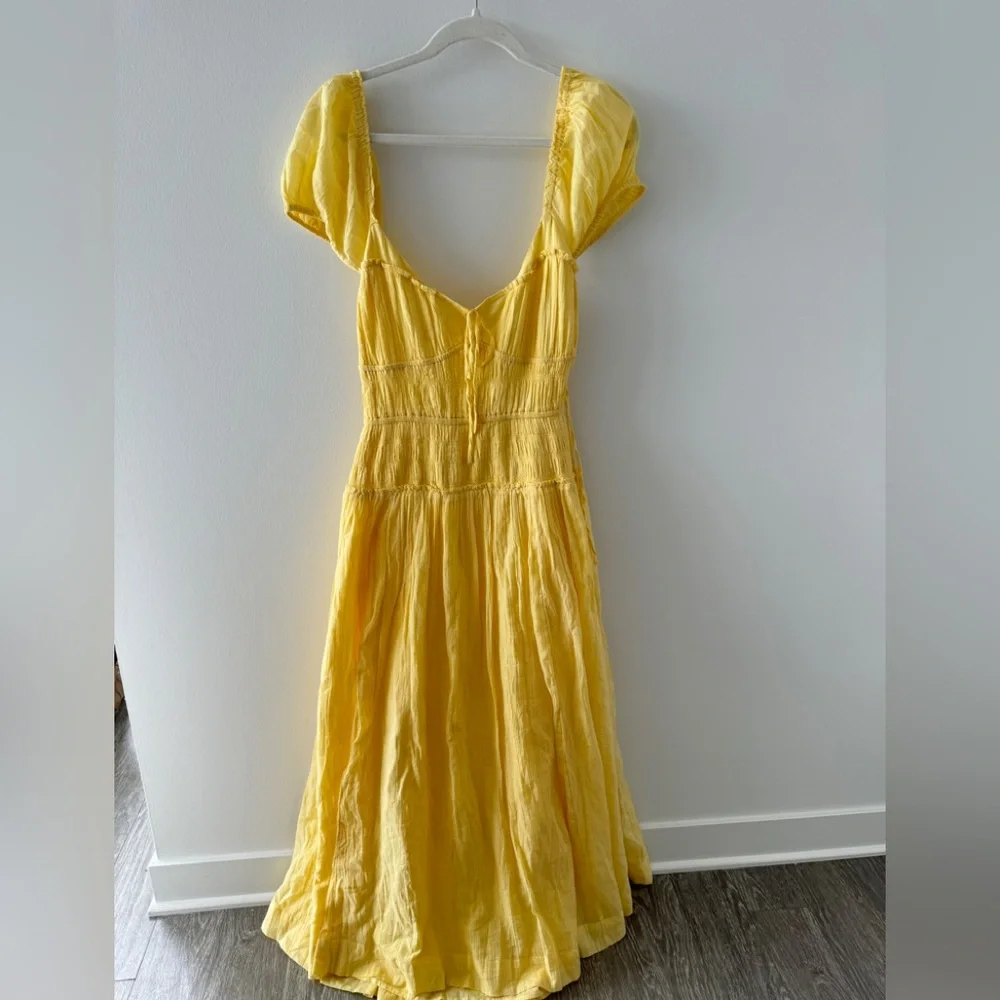 FREE PEOPLE Feeling Bonita Midi Dress in Pineapple Slice M - Picture 5 of 10